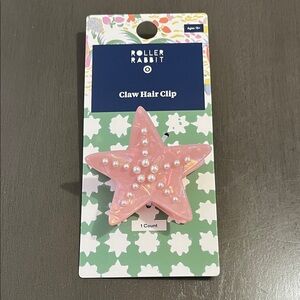 Roller Rabbit Pink Star Hair Clip with Pearls